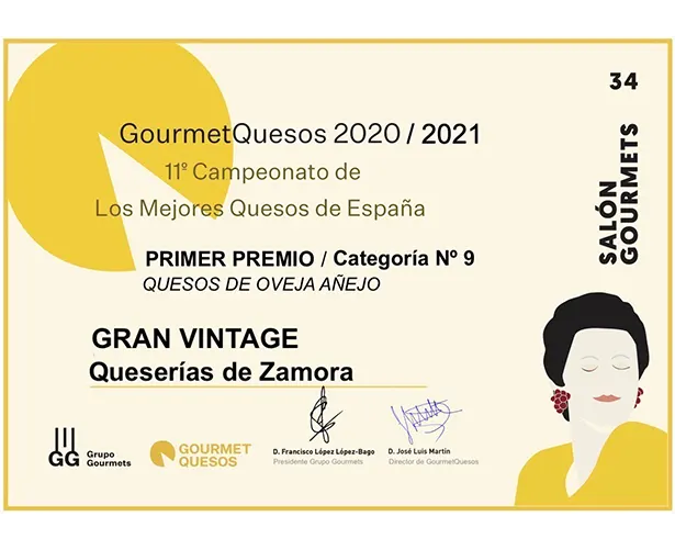 1º Premio en Gourmet Quesos Categoría Oveja Añejo 2020/2021